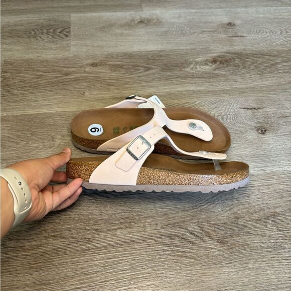 Birkenstock Gizeh Vegan Birko-Flor Birkibuc in Light Rose Pink - Picture 13 of 14